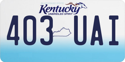 KY license plate 403UAI