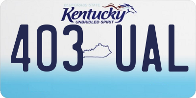 KY license plate 403UAL