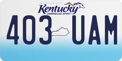 KY license plate 403UAM