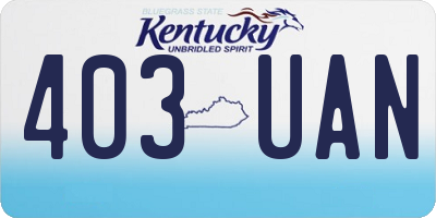 KY license plate 403UAN