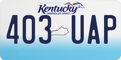 KY license plate 403UAP