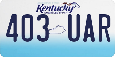 KY license plate 403UAR