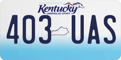 KY license plate 403UAS