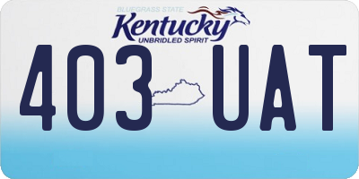 KY license plate 403UAT