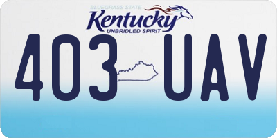 KY license plate 403UAV