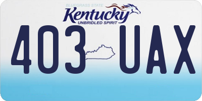 KY license plate 403UAX
