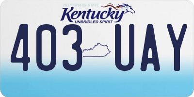 KY license plate 403UAY