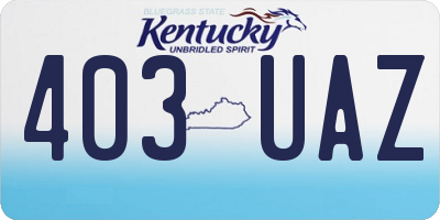 KY license plate 403UAZ
