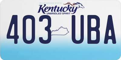 KY license plate 403UBA