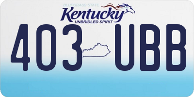 KY license plate 403UBB