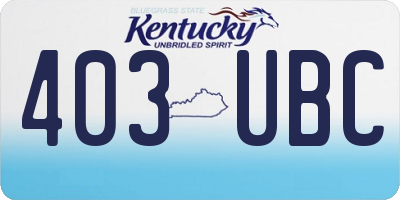 KY license plate 403UBC