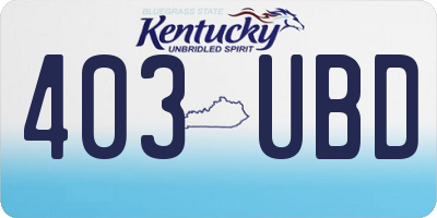 KY license plate 403UBD