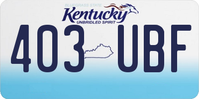 KY license plate 403UBF