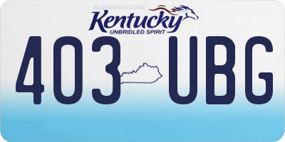 KY license plate 403UBG