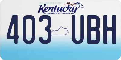 KY license plate 403UBH
