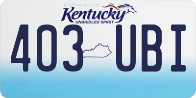 KY license plate 403UBI
