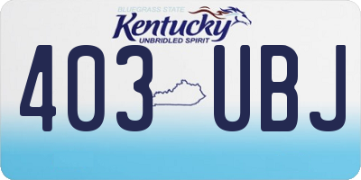 KY license plate 403UBJ