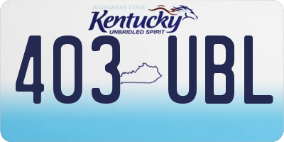 KY license plate 403UBL