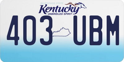 KY license plate 403UBM