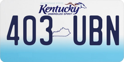 KY license plate 403UBN
