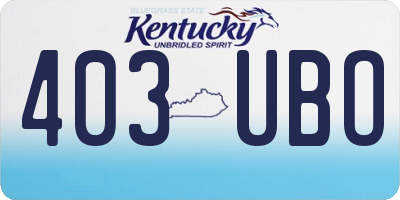 KY license plate 403UBO