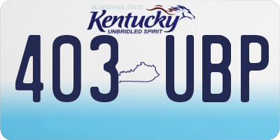 KY license plate 403UBP