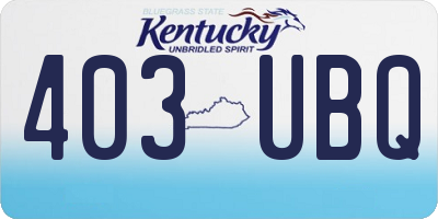 KY license plate 403UBQ