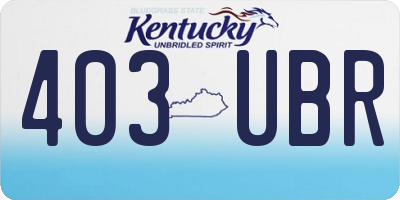 KY license plate 403UBR