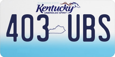 KY license plate 403UBS