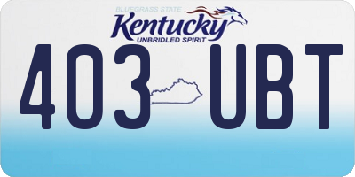 KY license plate 403UBT
