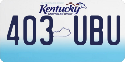 KY license plate 403UBU