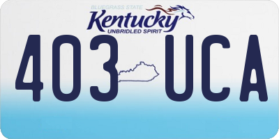 KY license plate 403UCA