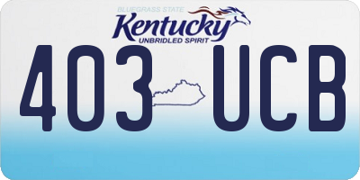 KY license plate 403UCB