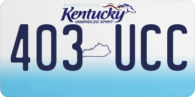 KY license plate 403UCC