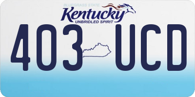 KY license plate 403UCD