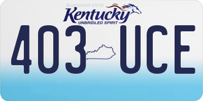 KY license plate 403UCE