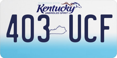 KY license plate 403UCF