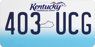 KY license plate 403UCG