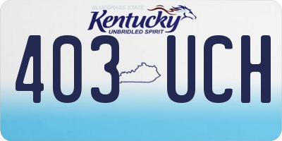 KY license plate 403UCH