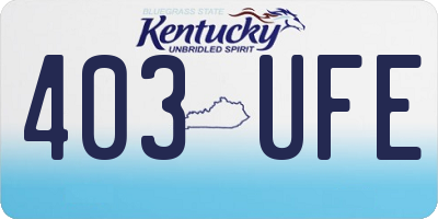 KY license plate 403UFE