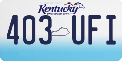 KY license plate 403UFI