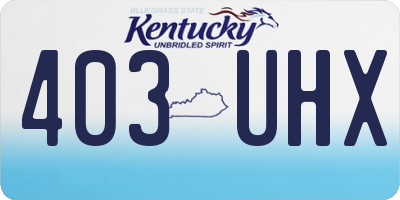 KY license plate 403UHX