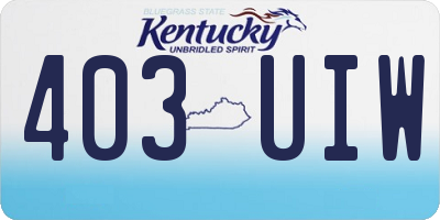 KY license plate 403UIW