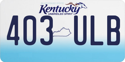 KY license plate 403ULB