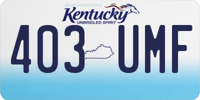 KY license plate 403UMF
