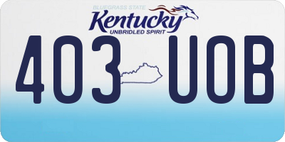 KY license plate 403UOB