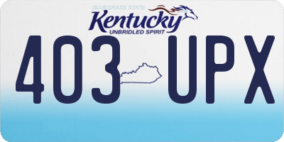 KY license plate 403UPX