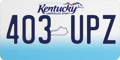 KY license plate 403UPZ