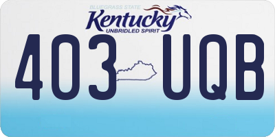 KY license plate 403UQB