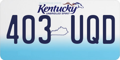 KY license plate 403UQD
